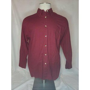 LL Bean cotton Shirt Medium womans burgendy